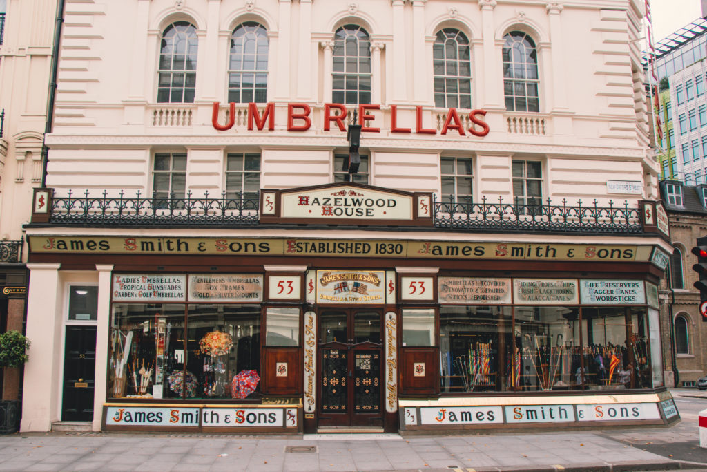 London umbrella shop